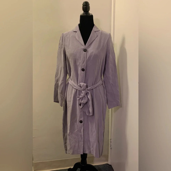 PALOMA WOOL Collared Tie‎ Front Long Sleeve Shirt Dress - Picture 1 of 10